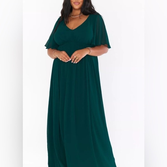 NWT! $188 SHOW ME YOUR MUMU Emily Maxi Dress Bridesmaid Emerald Green SZ 1X - Picture 5 of 10